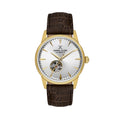 Daniel Klein Skeleton Dark Brown Leather Automatic Watch for Men DK.1.14285-5