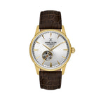 Daniel Klein Skeleton Dark Brown Leather Automatic Watch for Men DK.1.14285-5