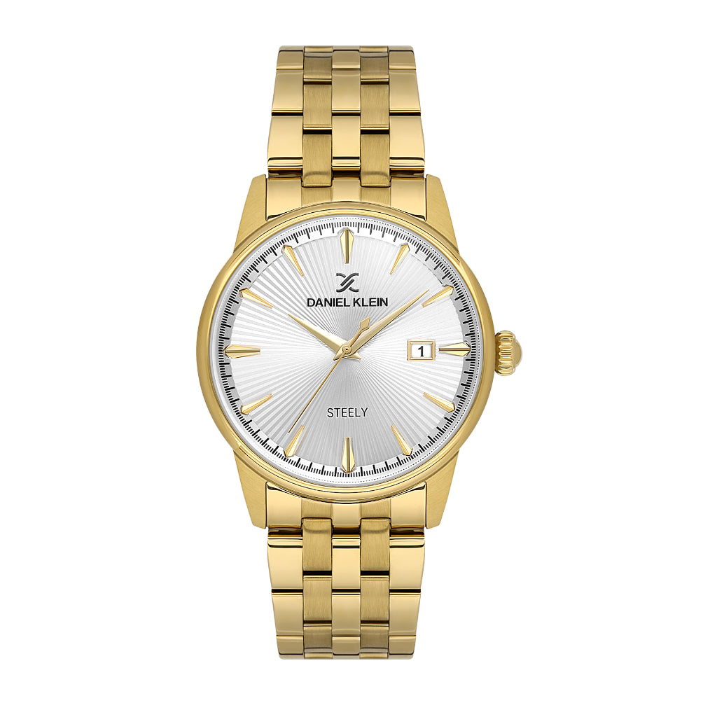 Daniel Klein Steely Gold Stainless Steel Watch for Men DK.1.14286-5