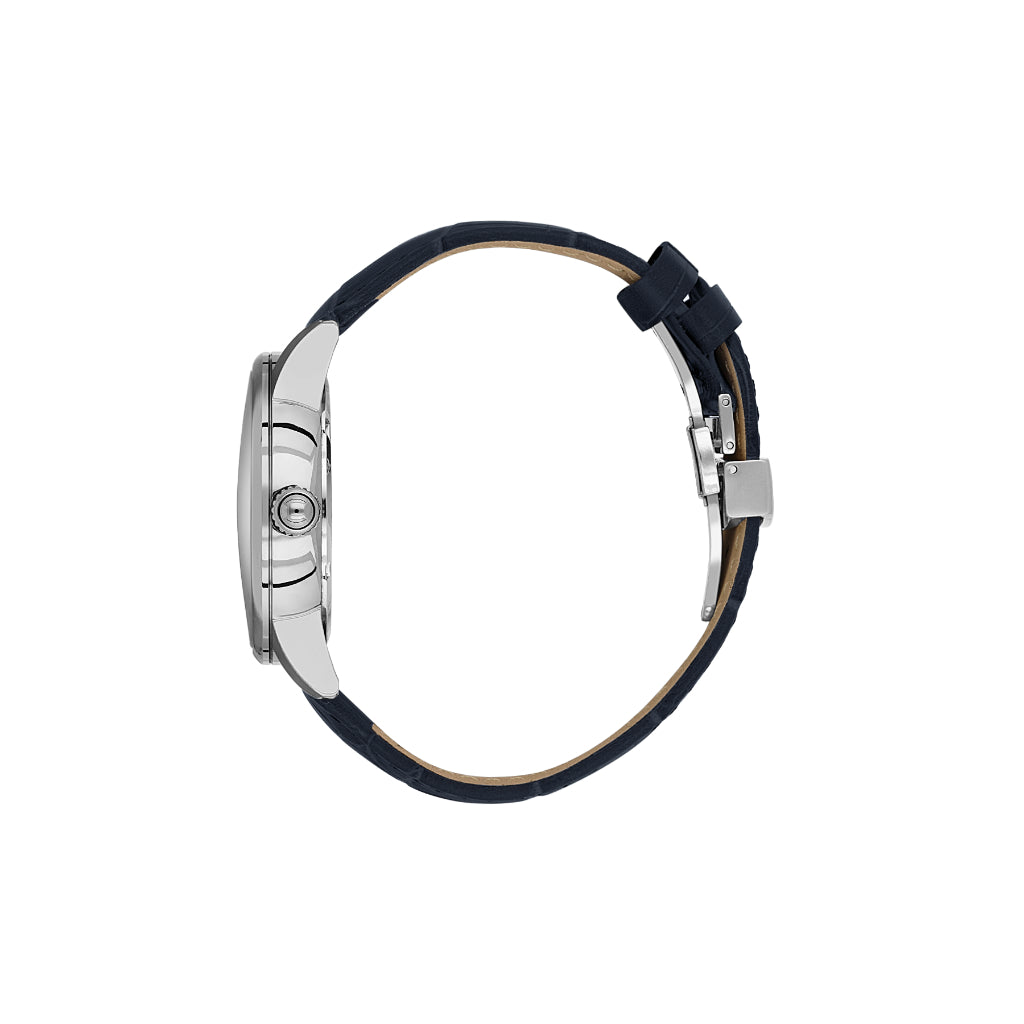 Daniel Klein Steely Dark Blue Leather Watch for Men DK.1.14287-3