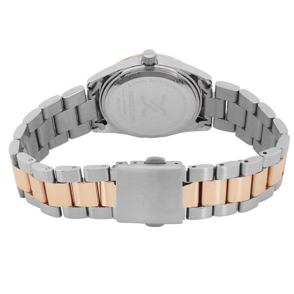 Daniel Klein Premium Silver and Rose Gold Stainless Steel Watch for Women DK.6.14133-6