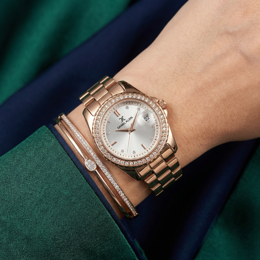 Daniel Klein Premium Rose Gold Stainless Steel Watch for Women DK.6.14134-5
