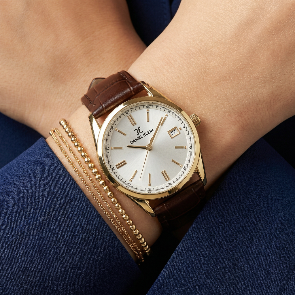 Daniel Klein Premium Dark Brown Leather Watch for Women DK.6.14135-4