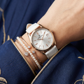 Daniel Klein Premium White Leather Watch for Women DK.6.14135-5