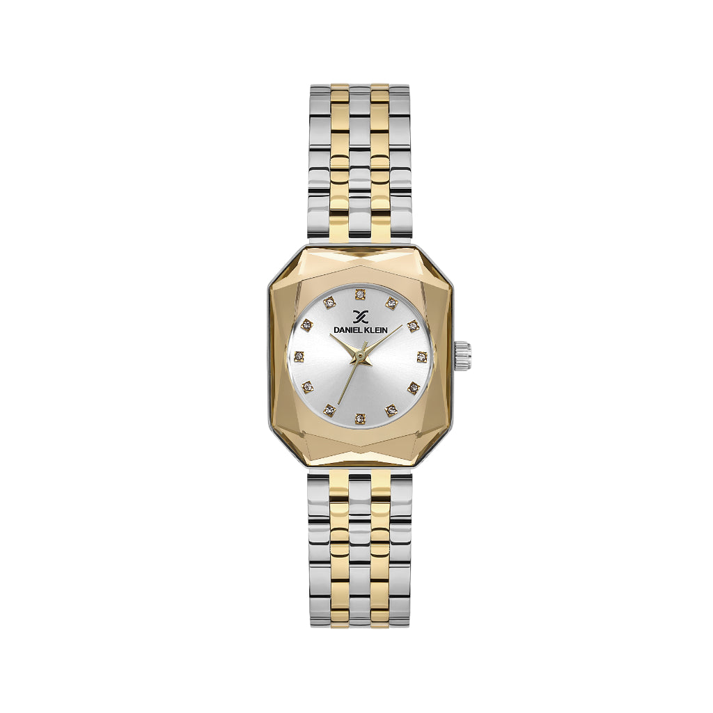 Daniel Klein Premium Silver and Gold Stainless Steel Watch for Women DK.6.14182-5