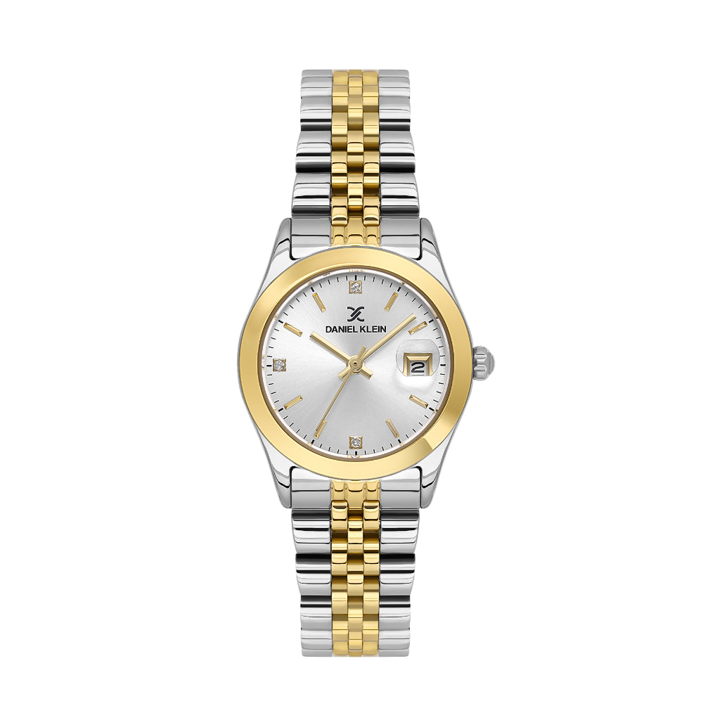 Daniel Klein Premium Silver and Gold Stainless Steel Watch for Women DK.6.14183-3