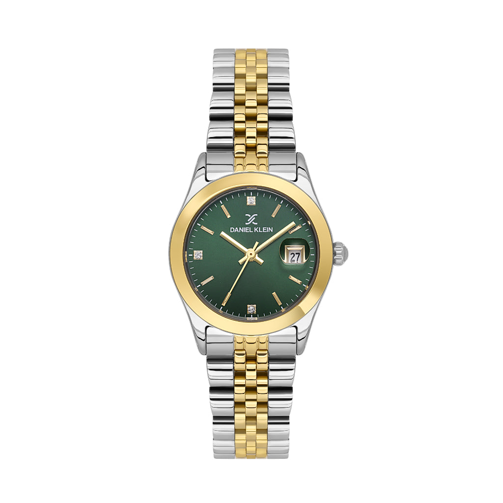 Daniel Klein Premium Silver and Gold Stainless Steel Watch for Women DK.6.14183-4