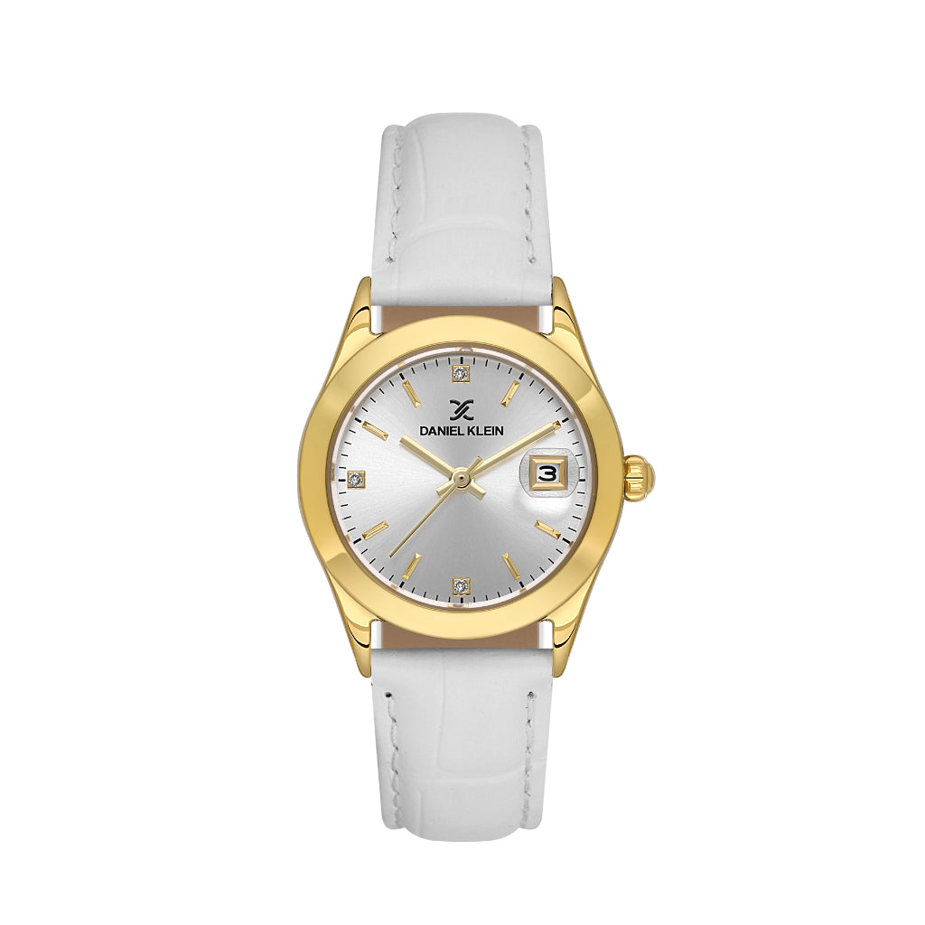 Daniel Klein Premium White Leather Watch for Women DK.6.14184-3
