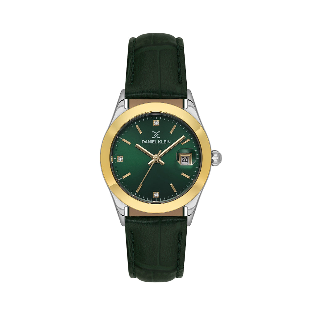 Daniel Klein Premium Green Leather Watch for Women DK.6.14184-4