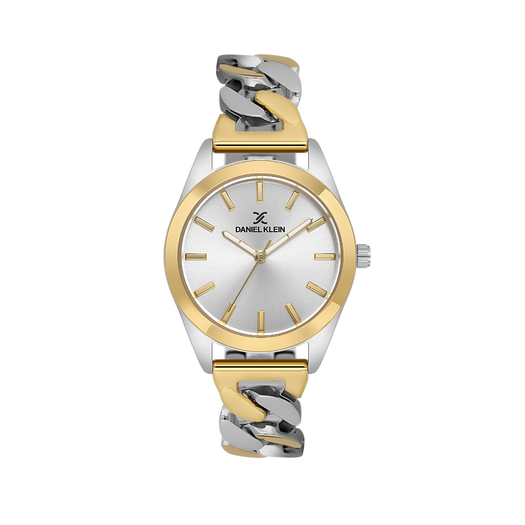 Daniel Klein Premium Silver and Gold Stainless Steel Watch for Women DK.6.14185-4