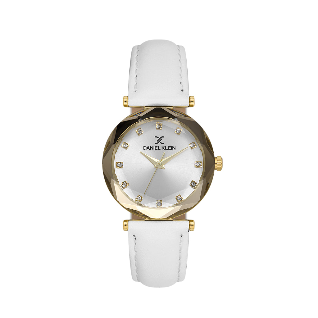 Daniel Klein Premium White Leather Watch for Women DK.6.14188-2