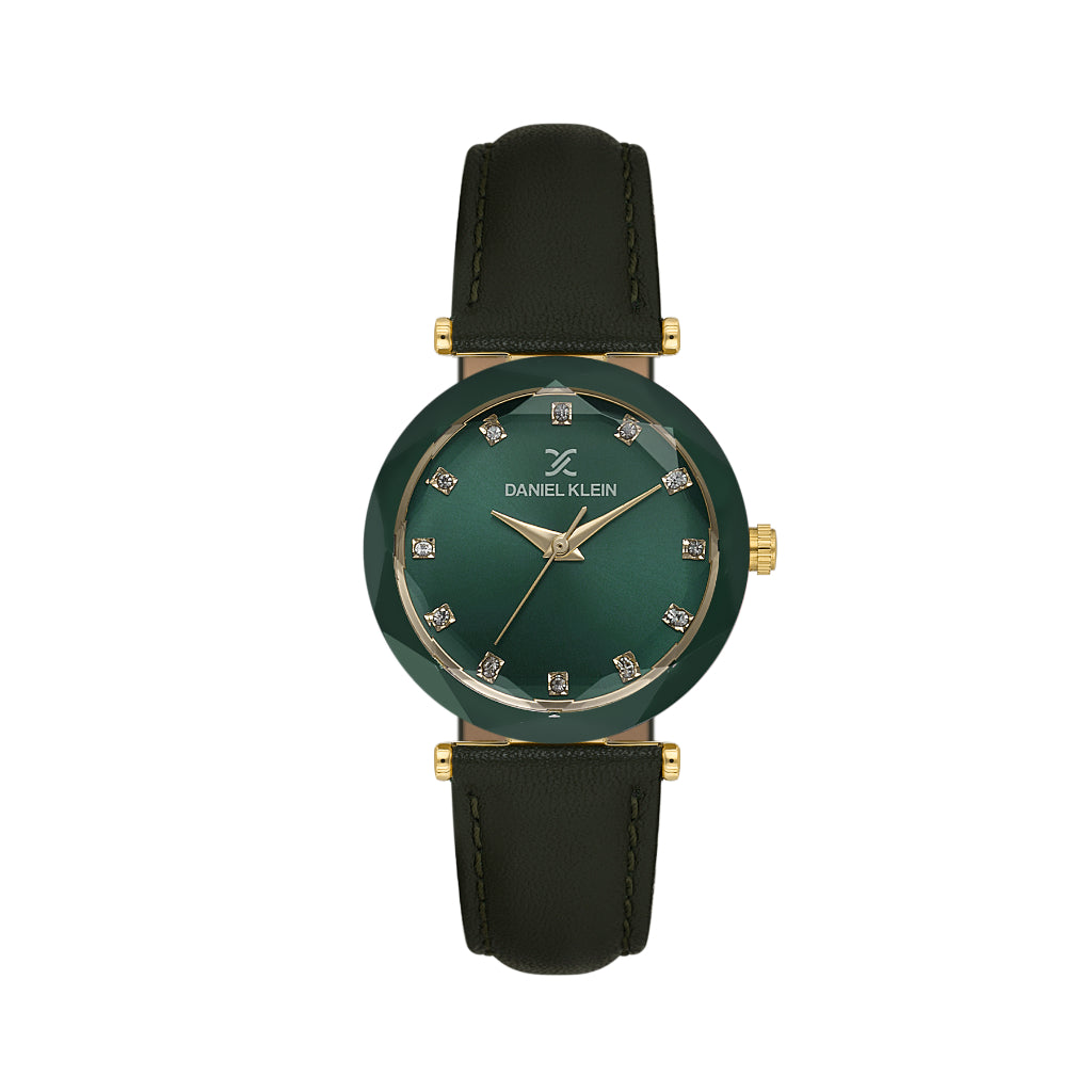 Daniel Klein Premium Green Leather Watch for Women DK.6.14188-3