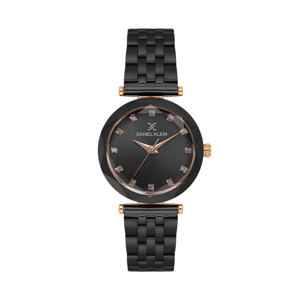 Daniel Klein Premium Black Stainless Steel Watch for Women DK.6.14189-6