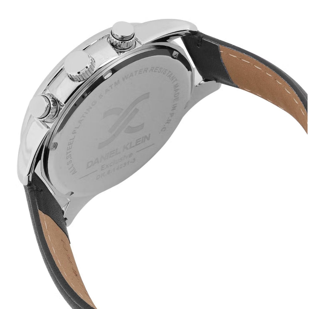 Daniel Klein Leather Black Watch for Men DK.6.14231-2