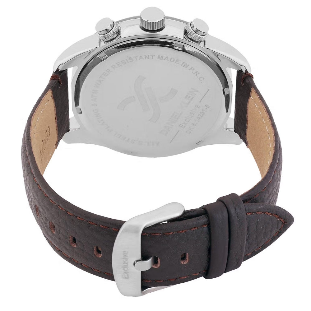 Daniel Klein Leather Dark Brown Watch for Men DK.6.14231-5