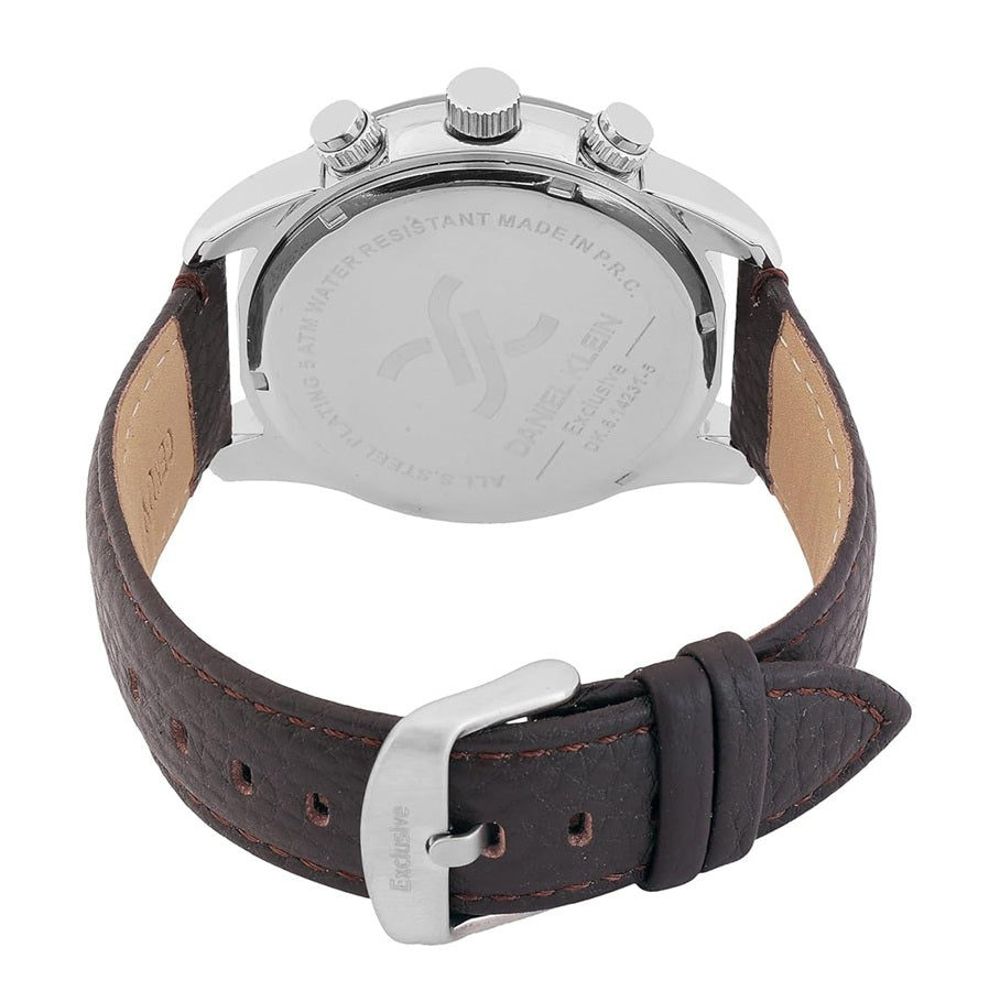 Daniel Klein Exclusive Dark Brown Leather Watch for Men DK.6.14231-6