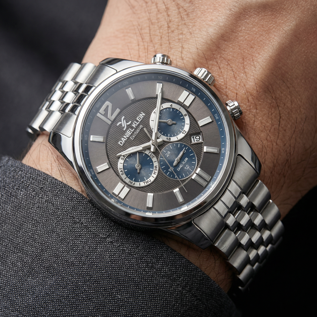 Daniel Klein Exclusive Silver Stainless Steel Watch for Men DK.6.14232-3