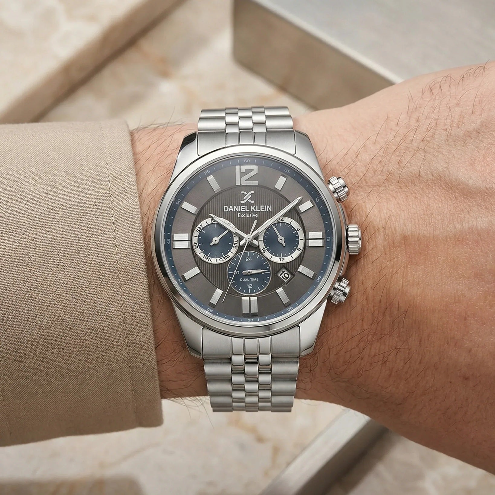 Daniel Klein Exclusive Silver Stainless Steel Watch for Men DK.6.14232-4