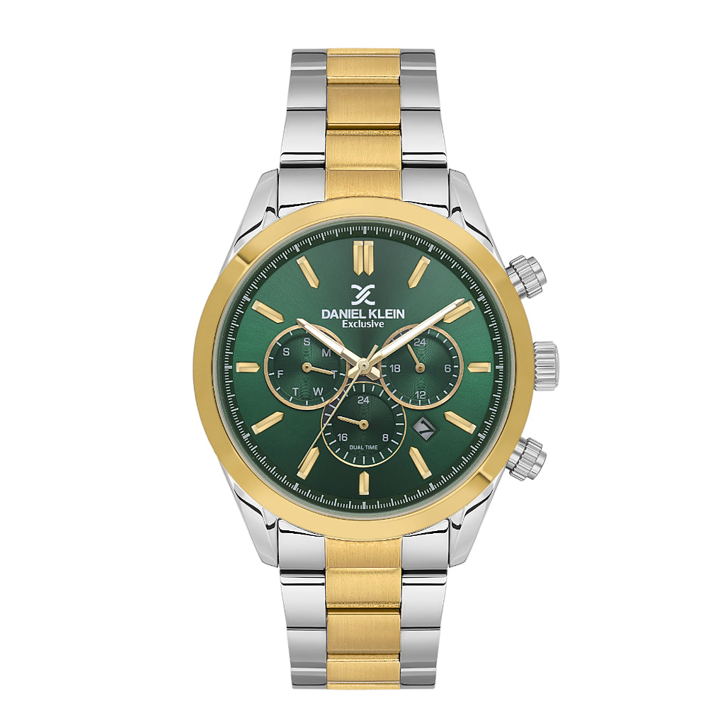 Daniel Klein Exclusive Silver and Gold Stainless Steel Watch for Men DK.6.14259-4