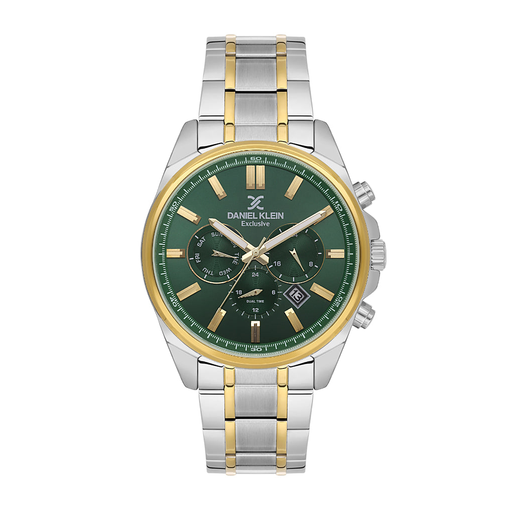 Daniel Klein Exclusive Silver and Gold Stainless Steel Watch for Men DK.6.14261-3