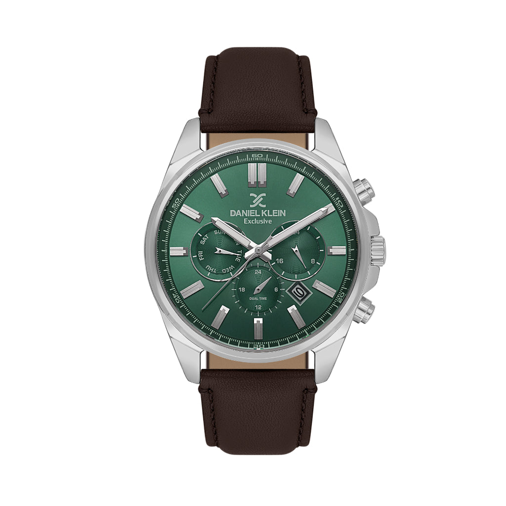 Daniel Klein Exclusive Dark Brown Leather Watch for Men DK.6.14262-4