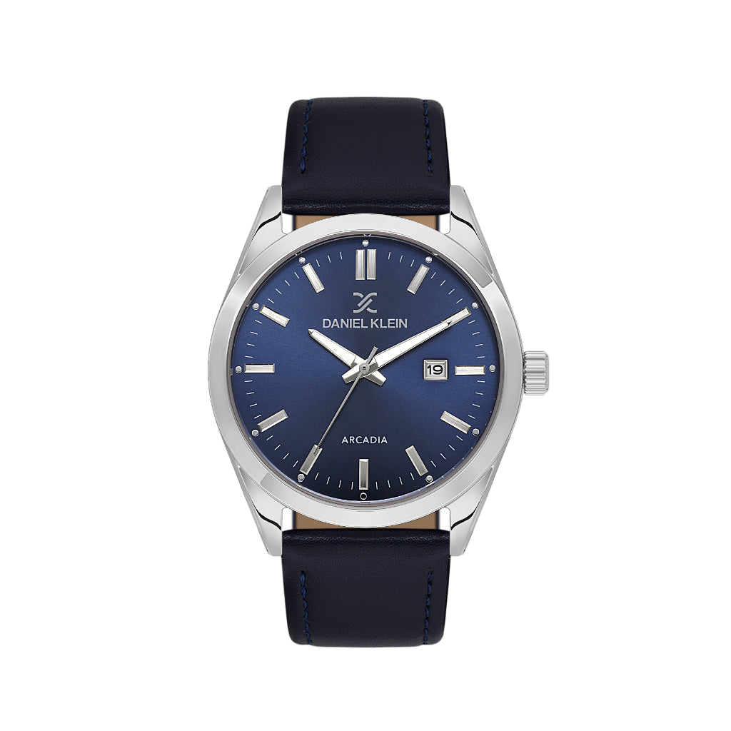 Daniel Klein Arcadia Dark Blue Leather Watch for Men DK.6.14272-2