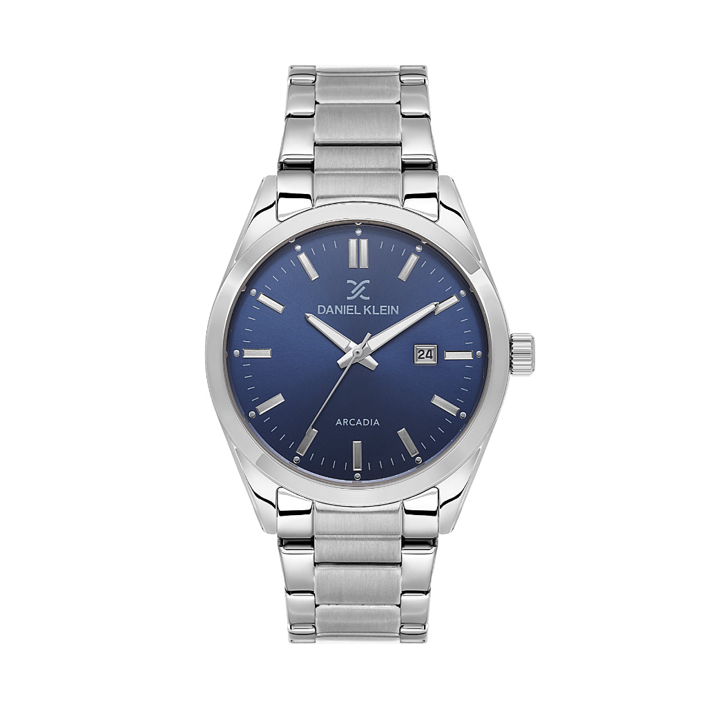 Daniel Klein Arcadia Silver Stainless Steel Watch for Men DK.6.14273-3