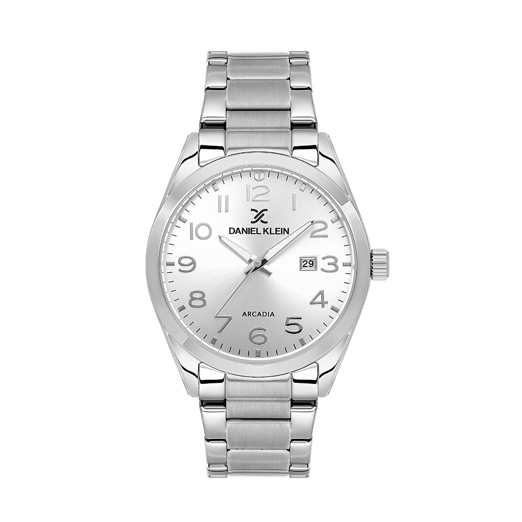 Daniel Klein Arcadia Silver Stainless Steel Watch for Men DK.6.14273-5