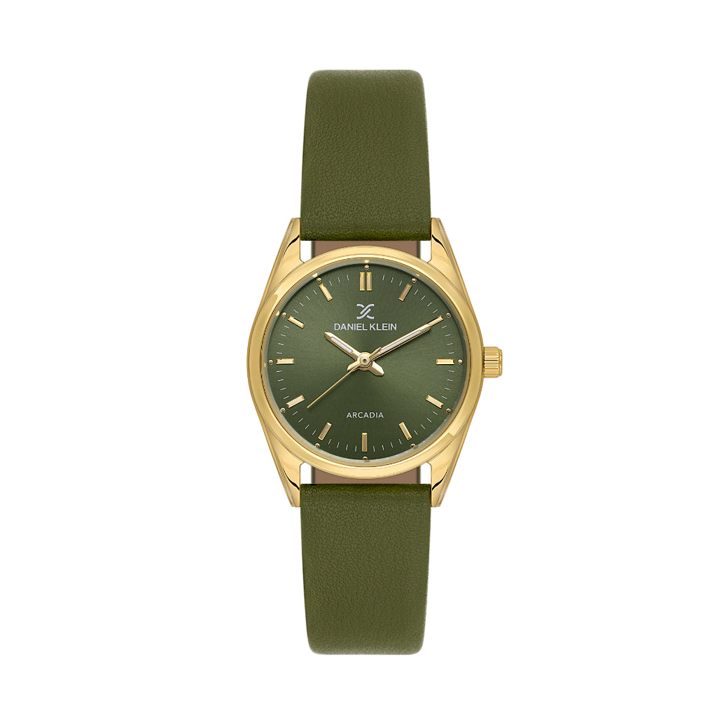 Daniel Klein Arcadia Green Leather Watch for Women DK.6.14274-3