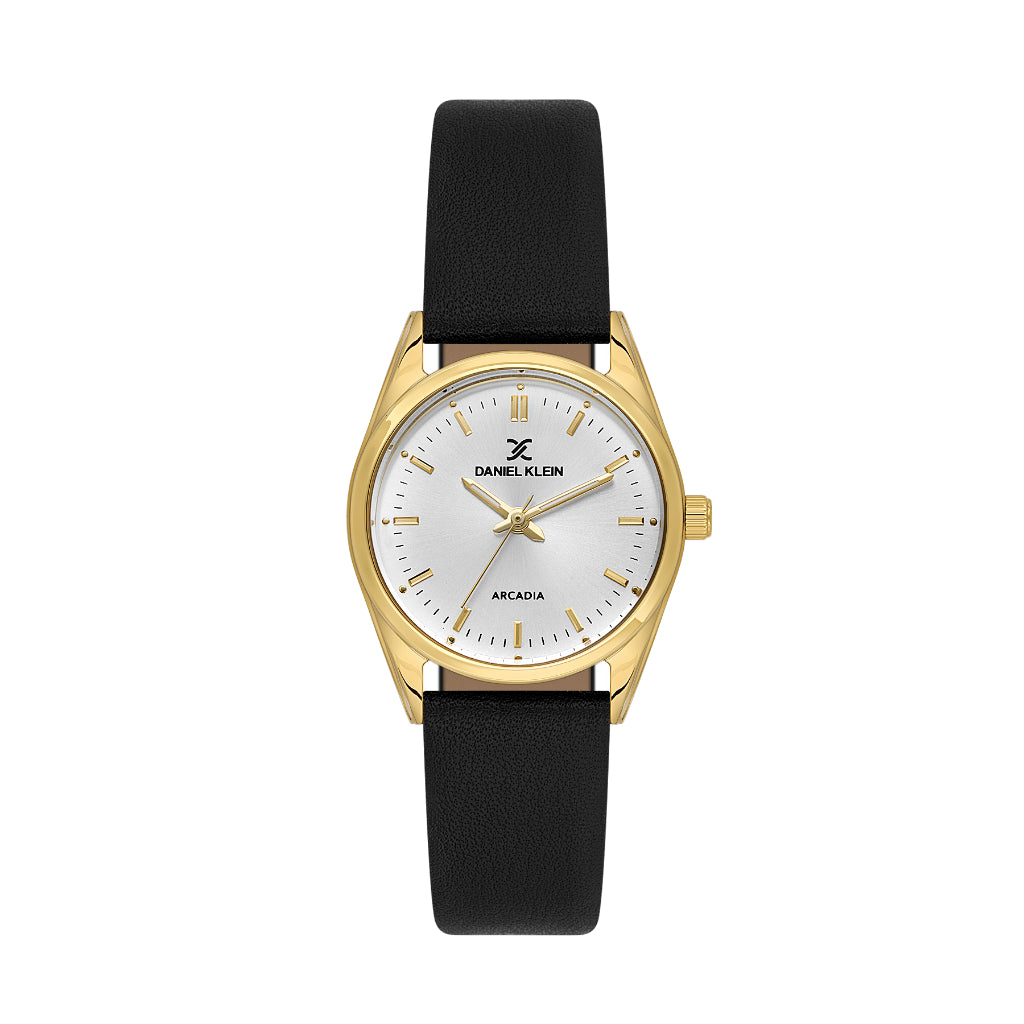 Daniel Klein Arcadia Black Leather Watch for Women DK.6.14274-4