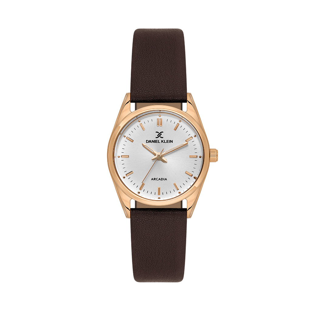 Daniel Klein Arcadia Dark Brown Leather Watch for Women DK.6.14274-5