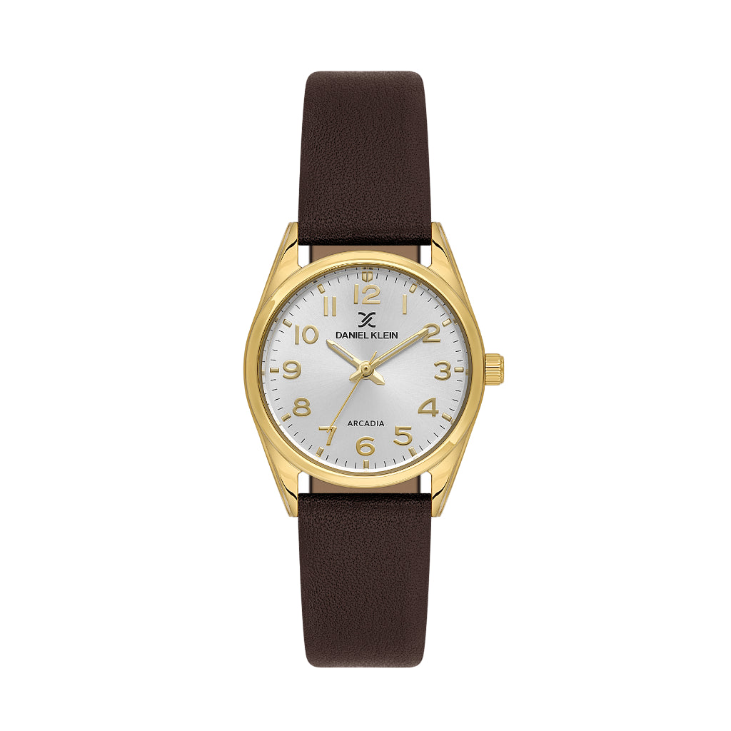 Daniel Klein Arcadia Dark Brown Leather Watch for Women DK.6.14274-7