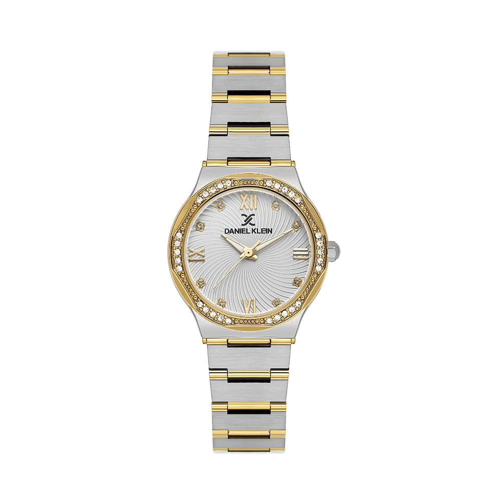 دانيال كلاين ساعة فضي وذهبي من ستانلس ستيل للنساء DK.1.14101-3