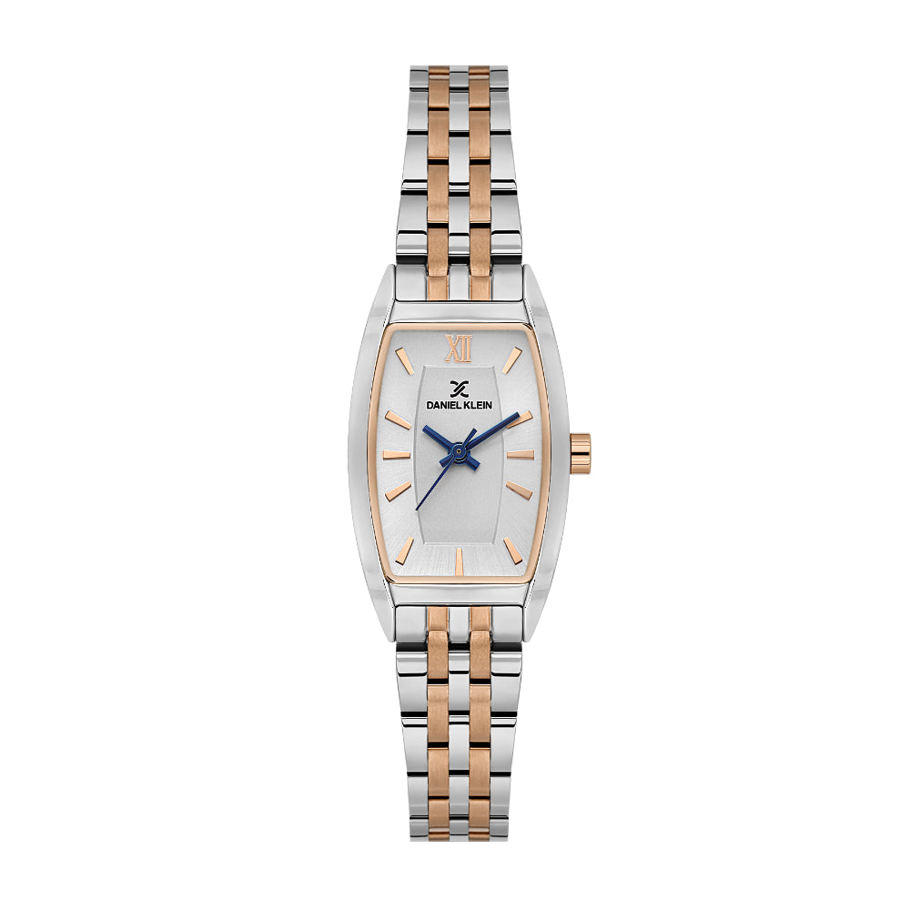 Daniel Klein Premium Silver and Rose Gold Stainless Steel Watch for Women DK.1.14107-6