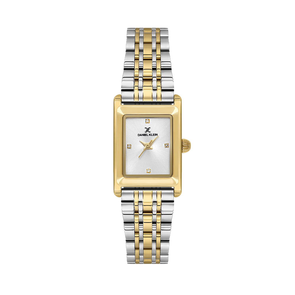 Daniel Klein Premium Silver and Gold Stainless Steel Watch for Women DK.1.14108-3