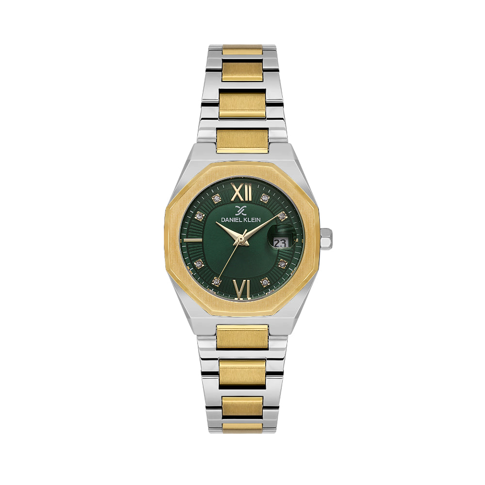 Daniel Klein Premium Silver and Gold Stainless Steel Watch for Women DK.1.14109-4