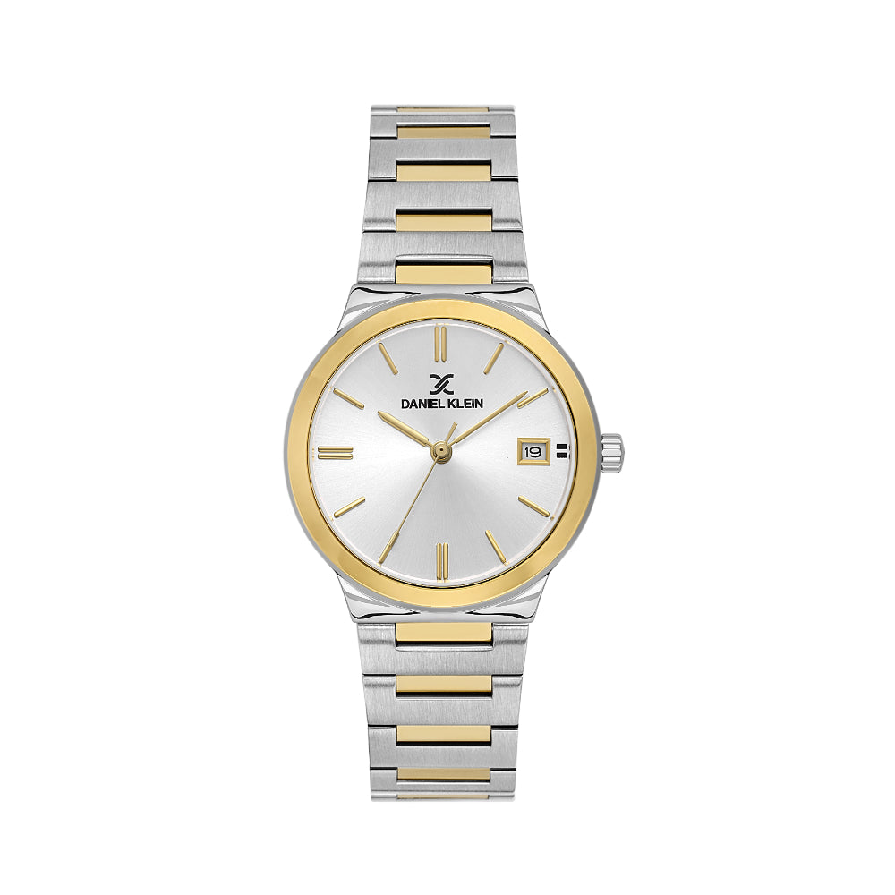 Daniel Klein Premium Silver and Gold Stainless Steel Watch for Women DK.1.14110-3