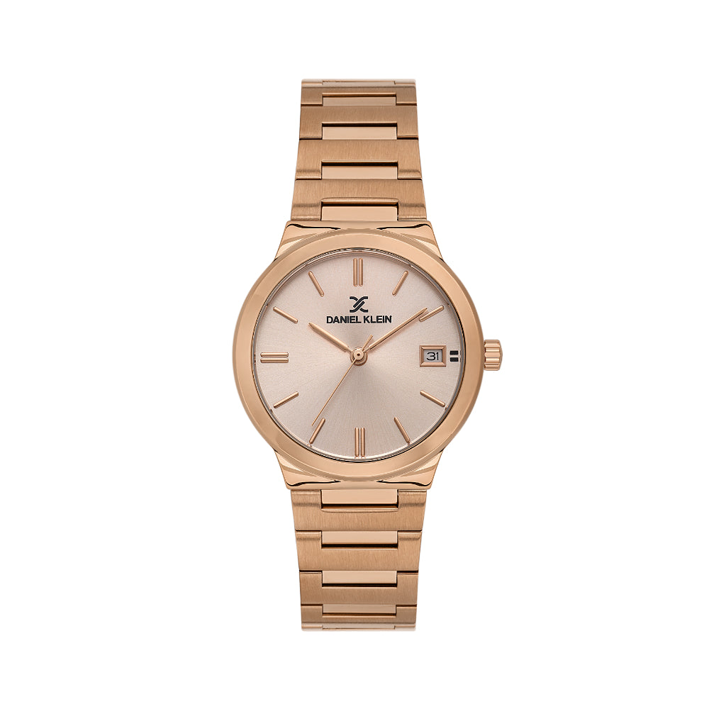 Daniel Klein Premium Silver and Rose Gold Stainless Steel Watch for Women DK.1.14110-5