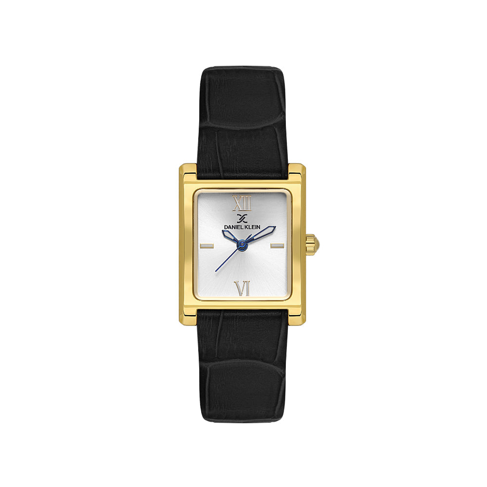 Daniel Klein Leather Black Watch for Women DK.1.14112-2
