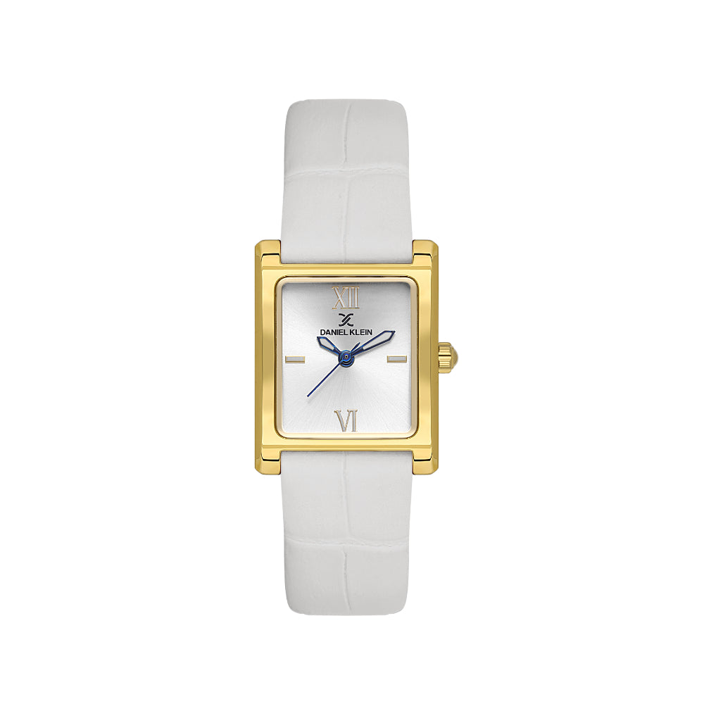 Daniel Klein Premium White Leather Watch for Women DK.1.14112-3