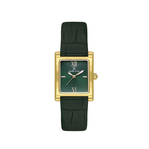 Daniel Klein Premium Dark Green Leather Watch for Women DK.1.14112-4 - Daniel Klein Saudi Arabia