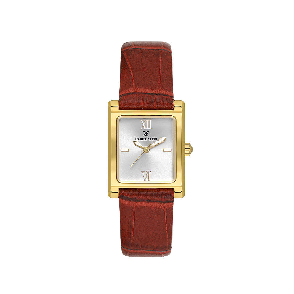 Daniel Klein Premium Dark Red Leather Watch for Women DK.1.14112-5