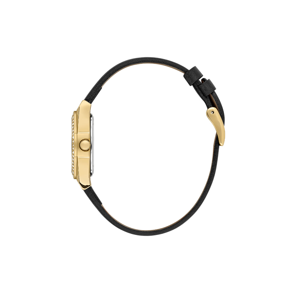 Daniel Klein Leather Black Watch for Women DK.1.14114-2