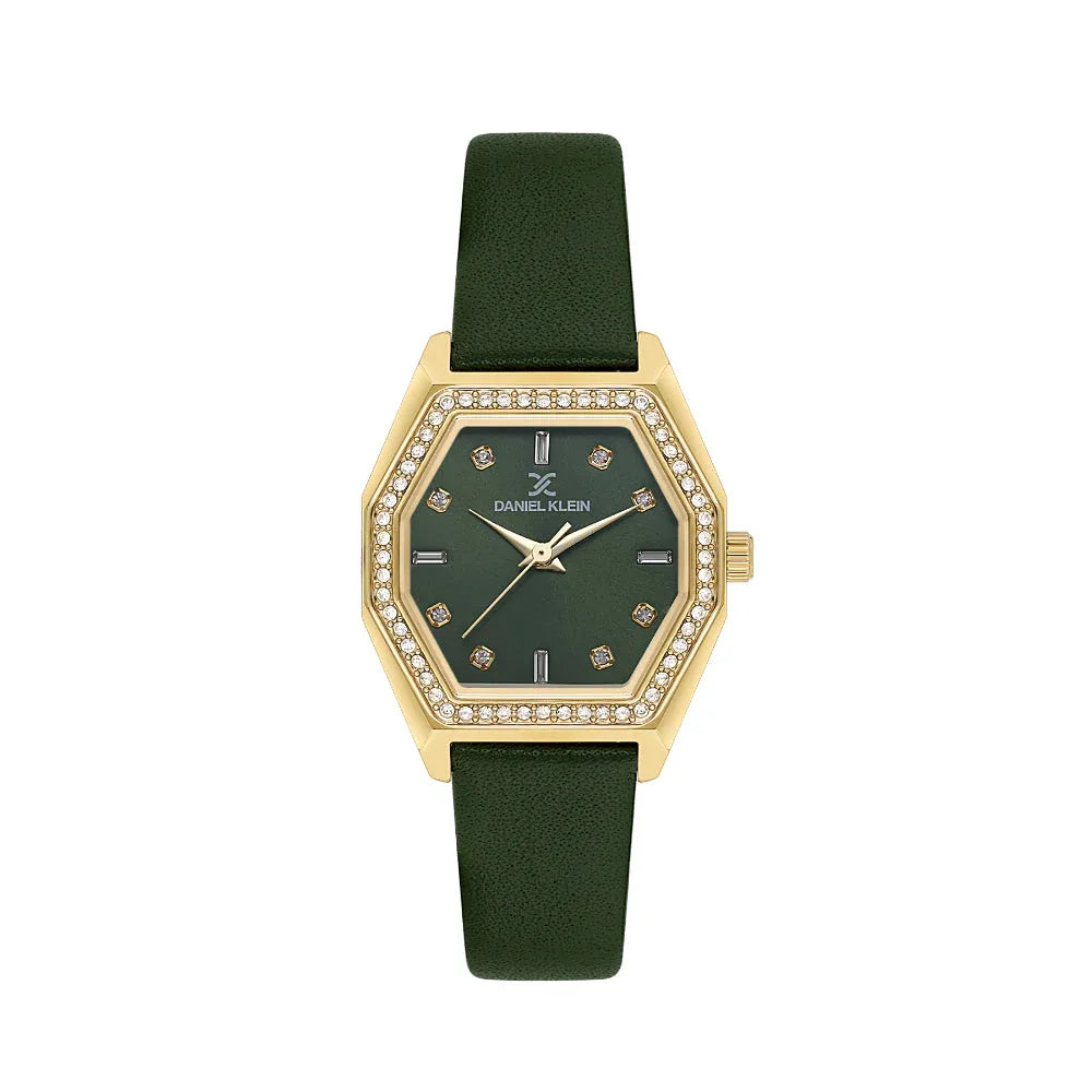 Daniel Klein Premium Green Leather Watch for Women DK.1.14114-4 - Daniel Klein Saudi Arabia