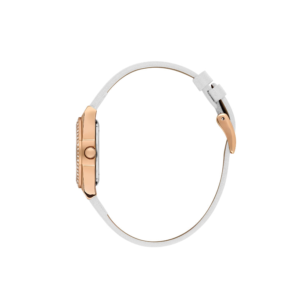 دانيال كلاين ساعة جلدية بيضاء للنساء DK.1.14114-5