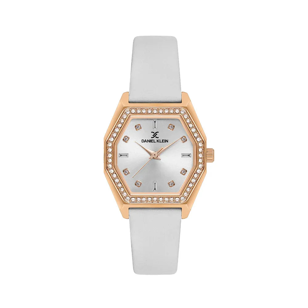 Daniel Klein Premium White Leather Watch for Women DK.1.14114-5 - Daniel Klein Saudi Arabia