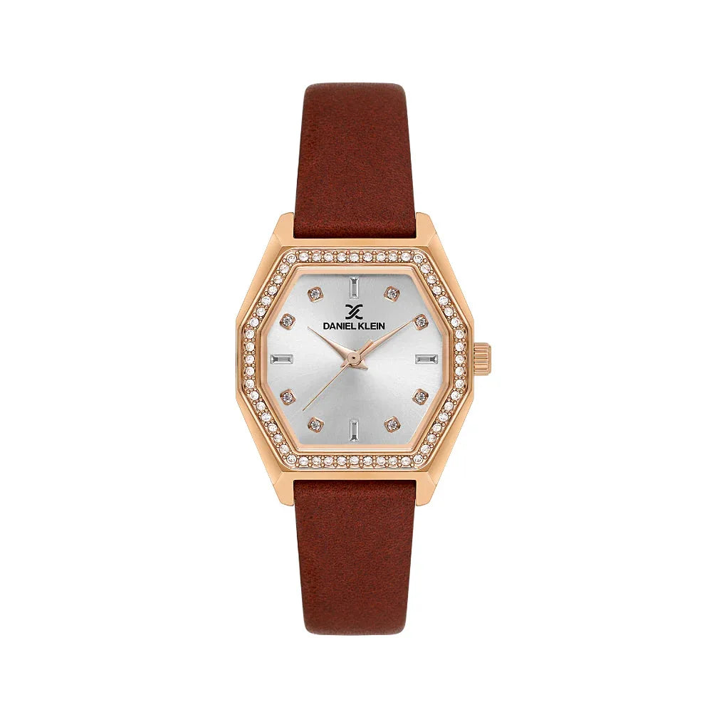 Daniel Klein Premium Dark Red Leather Watch for Women DK.1.14114-6 - Daniel Klein Saudi Arabia