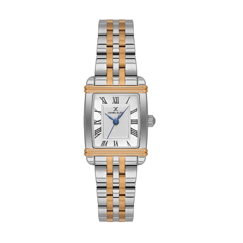 Daniel Klein Premium Silver and Rose Gold Stainless Steel Watch for Women DK.1.14115-6