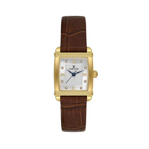 Daniel Klein Premium Dark Brown Leather Watch for Women DK.1.14116-3 - Daniel Klein Saudi Arabia
