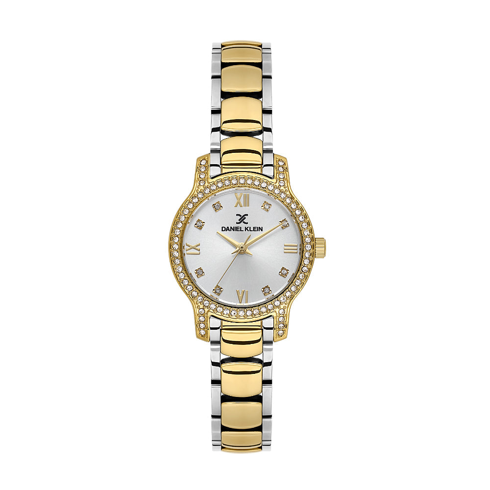 Daniel Klein Premium Silver and Gold Stainless Steel Watch for Women DK.1.14118-4